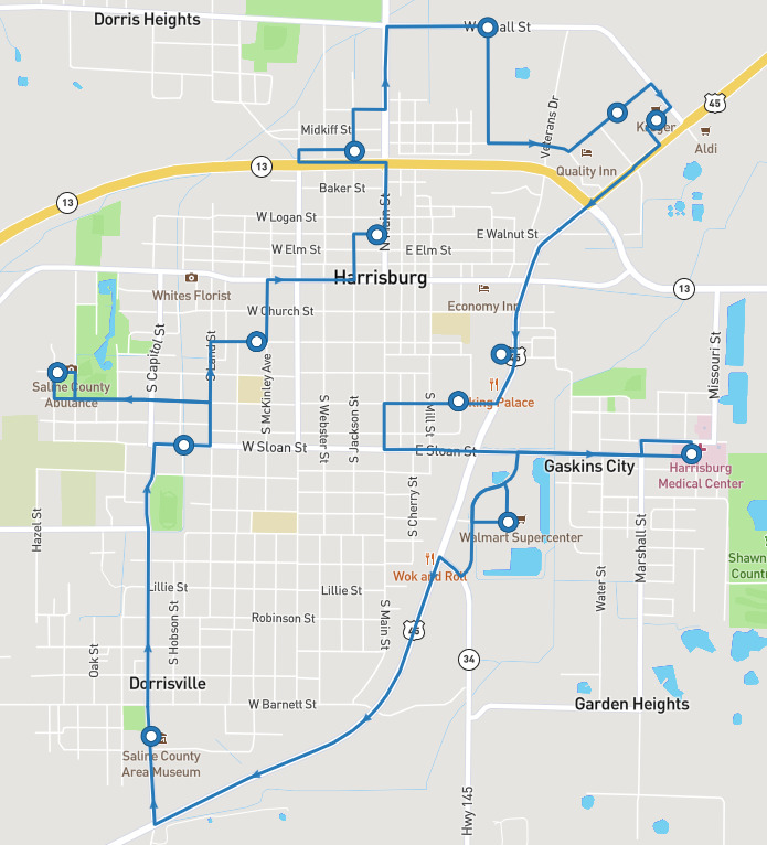 Harrisburg Bulldog Map