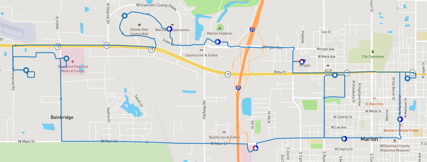 Marion Crosstown Route Map