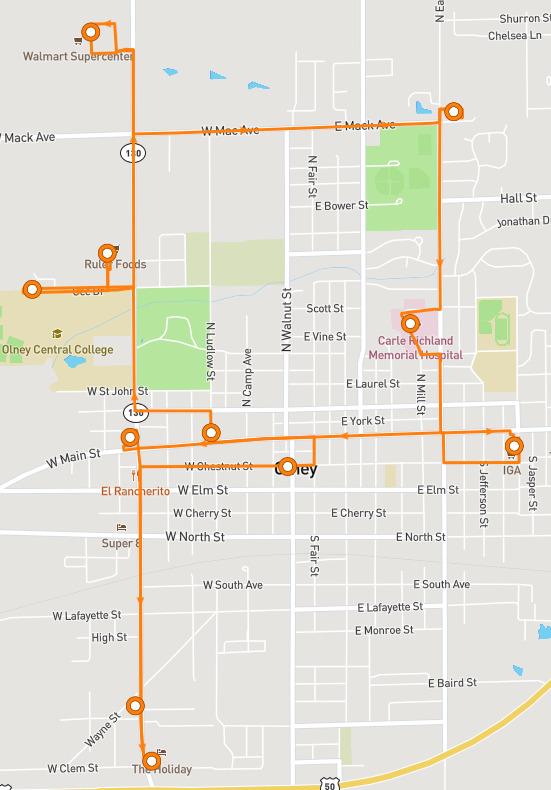White Squirrel Route Map